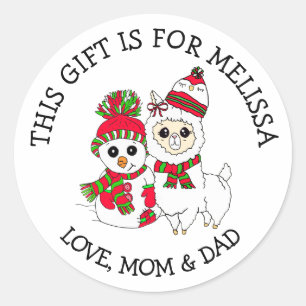 Ein Geschenk für Personalisierte Gift-Tags Runder Aufkleber