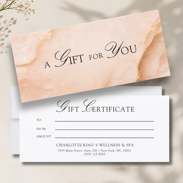 Ein Geschenk für Sie! Pfirsich-Gold-Marmor (A Gift for You! Peach Gold Marble Gift Certificate)