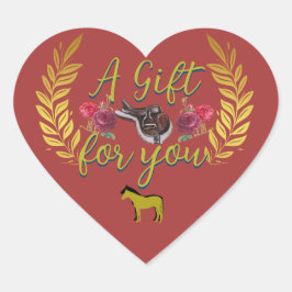 ein Geschenk für Sie Reiter Herz-Aufkleber