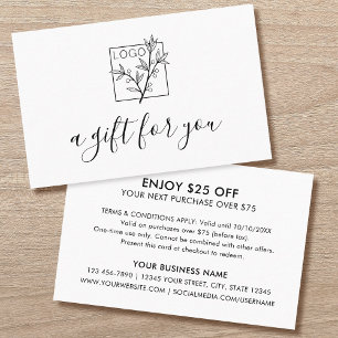 Ein Geschenk für Sie Shopping Benutzerdefiniertes  Visitenkarte