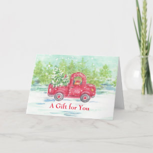 Ein Geschenk für Sie Weihnachten Red Truck Grußkar Karte
