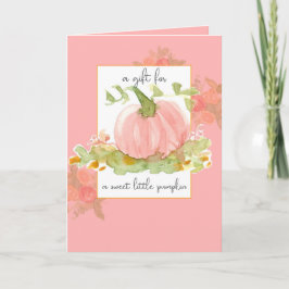 Ein Geschenk für süße kleine Kürbispink-Blume Karte