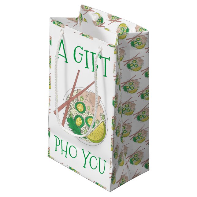 Ein Geschenk Pho (für) Ihr vietnamesischer Nudelsu Kleine Geschenktüte (Vorderseite Schrägansicht)
