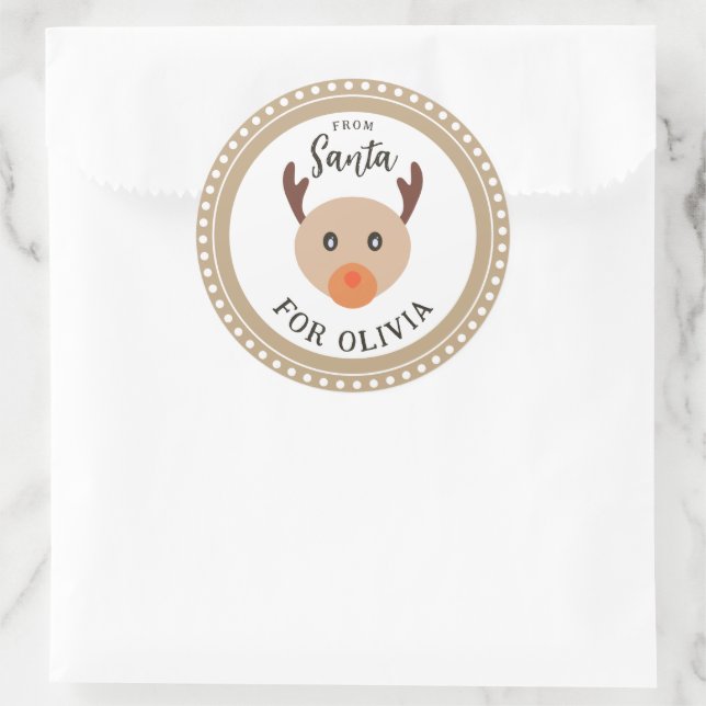 Ein Geschenk vom Weihnachtsaufkleber der Niedliche Runder Aufkleber (Tasche)
