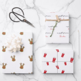 Ein Geschenk vom Weihnachtsfest Niedlich Geschenkpapier Set