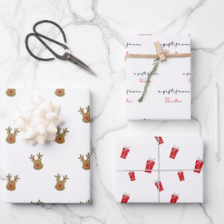 Ein Geschenk vom Weihnachtsfest Niedlich Geschenkpapier Set