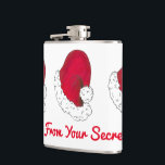 Ein Geschenk von Secret Santa Claus Red Christmas  Flachmann<br><div class="desc">Das Design zeigt eine originale Marker-Abbildung eines roten Hutes des Weihnachtsmanns. Perfekt als Geheimtipp oder Weihnachts-Gastgeschenk! Sehen Sie nicht,  wonach Sie suchen? Brauchen Sie Hilfe bei der Anpassung? Klicken Sie auf "Kontakt mit diesem Designer",  um etwas für Sie erstellt zu haben!</div>