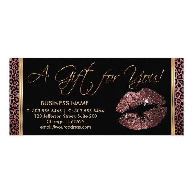 Ein Geschenkgutschein für dunkle Rose-Lipstick 💋  Werbekarte (Vorne)