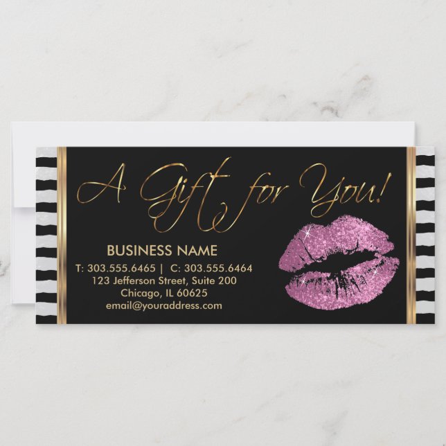 *Ein Geschenkgutschein für rosa Lipstick, Geschäft (Vorderseite)
