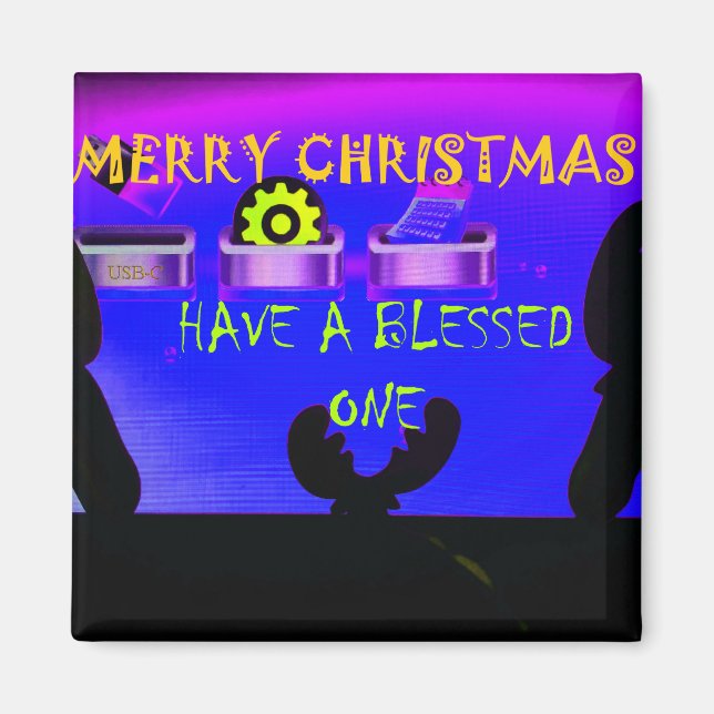 Ein gesegnetes Weihnachten - ein festes digitales Magnet (Vorne)