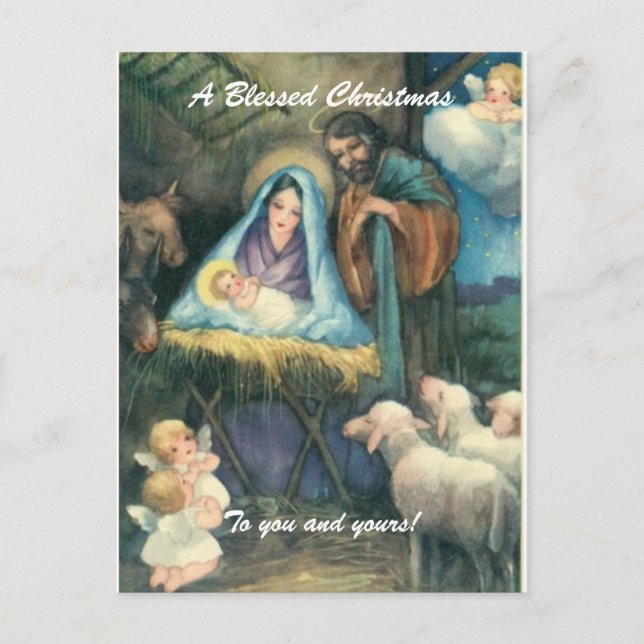 Ein gesegnetes Weihnachtsfest Feiertagspostkarte (Vorderseite)