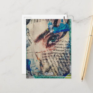 Ein Gesicht und Worte abstrakt Freunde Scherz Coll Postkarte