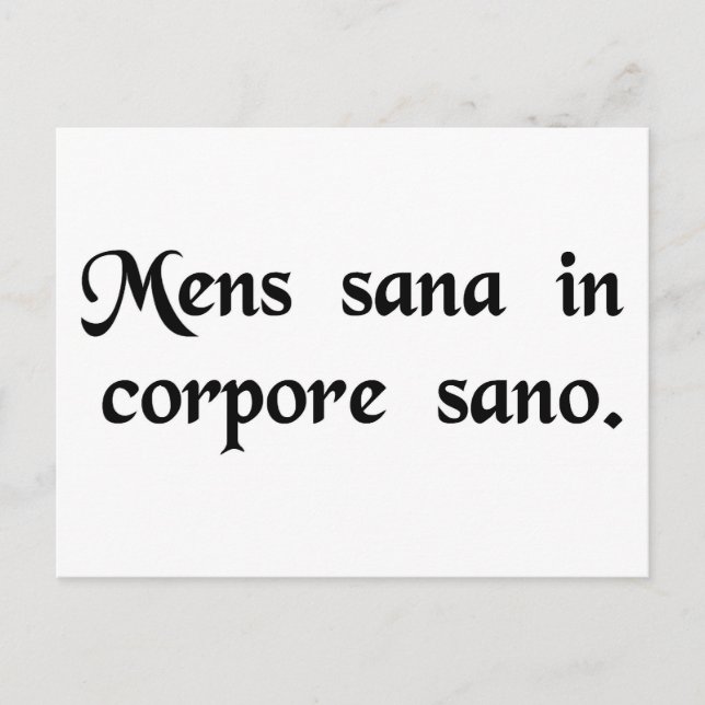 Ein gesunder Geist in einem gesunden Körper. Postkarte (Vorderseite)