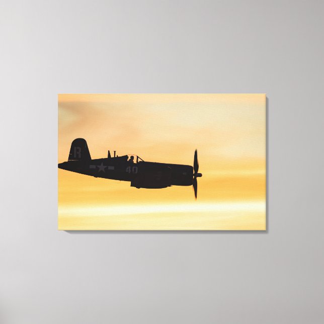 Ein gewachsener F4U-Korsair-Kampf Leinwanddruck (Vorderseite)