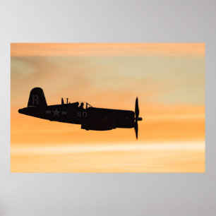 Ein gewachsener F4U-Korsair-Kampf Poster