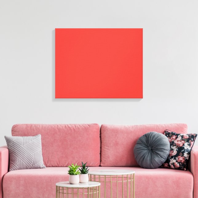 Ein gewagtes, rotes Quadrat, umgeben von einer knu Leinwanddruck (Insitu (Wohnzimmer))