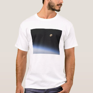 Ein gibbous Mond sichtbar über der Atmosphäre de T-Shirt