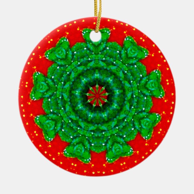 Ein glänzendes Weihnachtsfest - Fraktal Keramik Ornament (Vorne)