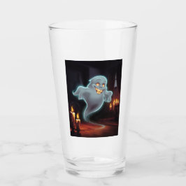 Ein Glas mit einem lächelnden Geist.