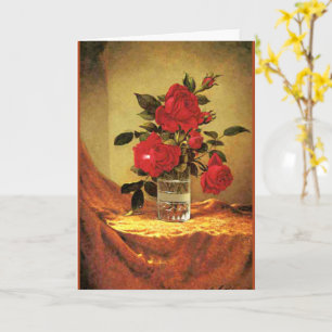 Ein Glas Rosen, feine Kunst, Karte