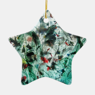 Ein glatter blauer Ornament-Stern, Abstrakte Stern Keramik Ornament