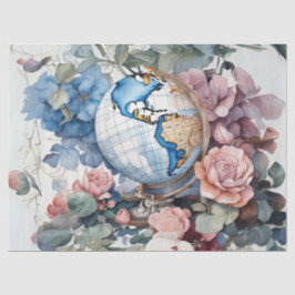 Ein Globe im Blumengarten Seidenpapier