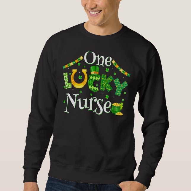 Ein Glück nurse er Rn Nicu oder Funny St Patricks  Sweatshirt (Vorderseite)