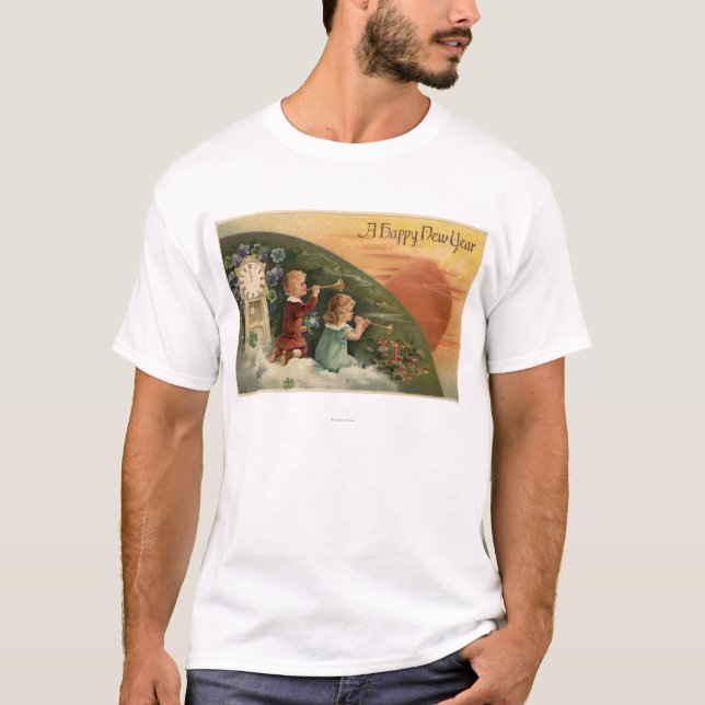 Ein glückliche neue YearKids durchbrennentrompeten T-Shirt (Vorderseite)