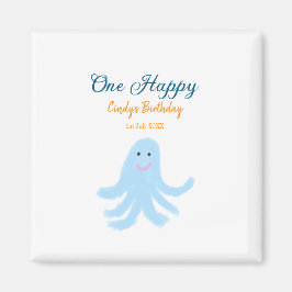 Ein glücklicher blauer Oktopus unter dem Meeresgeb Magnet