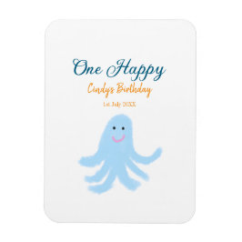 Ein glücklicher blauer Oktopus unter dem Meeresgeb Magnet