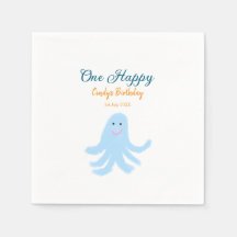 Ein glücklicher blauer Oktopus unter dem Meeresgeb