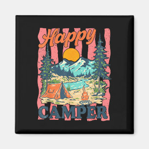 Ein glücklicher Camper Kleinkind Junge lustig Camp Magnet