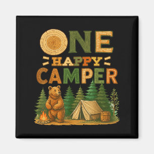 Ein glücklicher Camper passend zur Familiengeburts Magnet