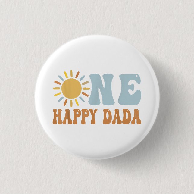 Ein glücklicher Dada der Geburtstagsfeier Button (Vorderseite)