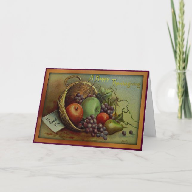 Ein glücklicher Erntedank - Erntedank-Karte Feiertagskarte (Vorderseite)