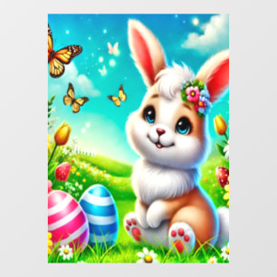 Ein glücklicher Hase Fensteraufkleber