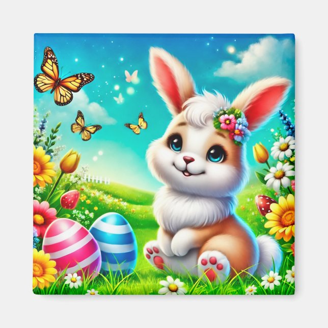 Ein glücklicher Hase Magnet (Vorne)