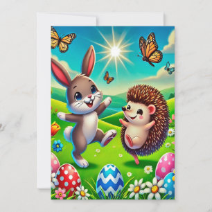 Ein glücklicher Hase und Igel Save The Date