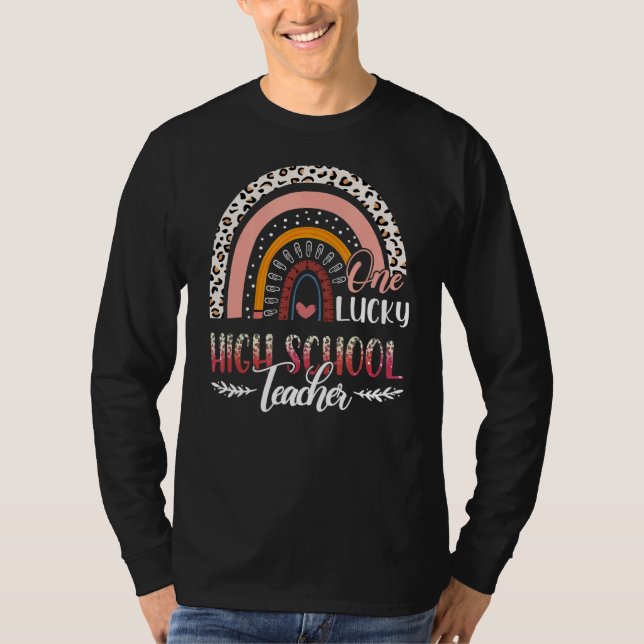 Ein glücklicher High School Lehrer Leopard Rainbow T-Shirt (Vorderseite)