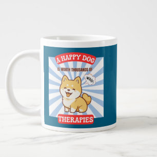 Ein glücklicher Hund Shiba süßer Hund Jumbo-Tasse