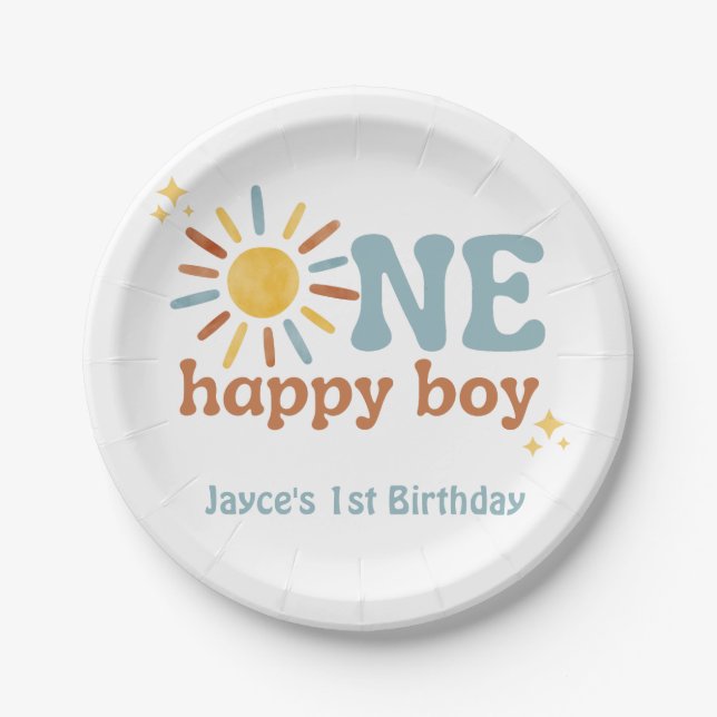 Ein glücklicher Junge, 1. Sonnenreise Pappteller (Vorderseite)