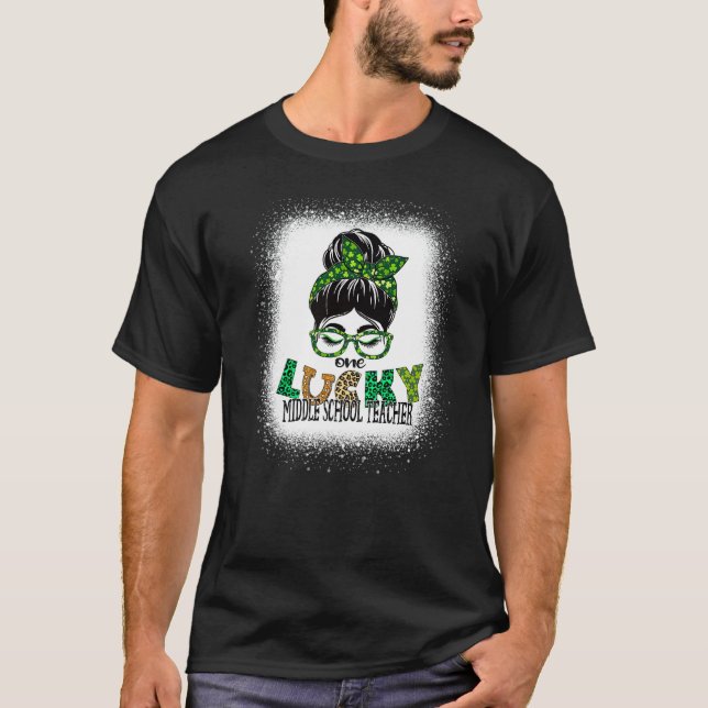Ein glücklicher Lehrer aus der Mittelschule bracht T-Shirt (Vorderseite)