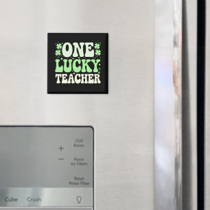 Ein glücklicher Lehrer Groovy Retro-Lehrer St. Pat Magnet