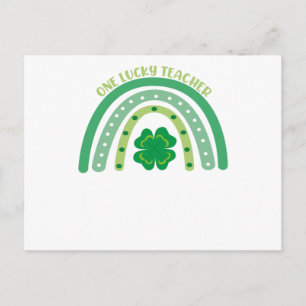 Ein glücklicher Lehrer Irischer Regenbogen St Patr Postkarte