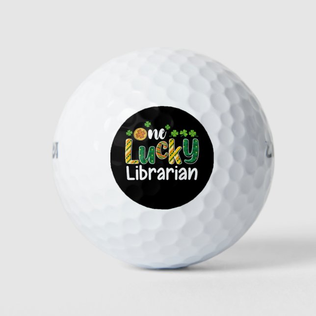 Ein glücklicher Librarian School St. Patrick's Day Golfball (Vorderseite)