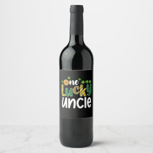 Ein glücklicher Onkel Matching Family St Patrick's Weinetikett