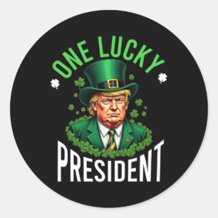 Ein glücklicher Präsident Donald Trump Funny Patri Runder Aufkleber