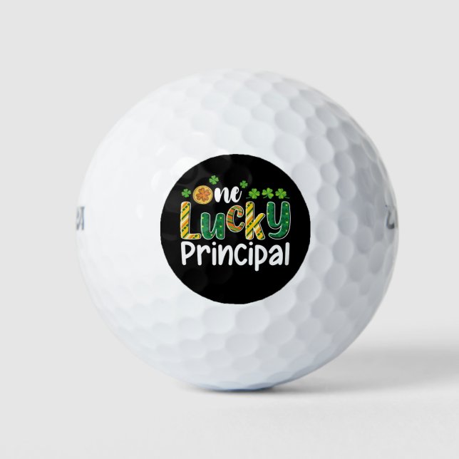 Ein glücklicher Schulleiter St Patrick's Day Golfball (Vorderseite)