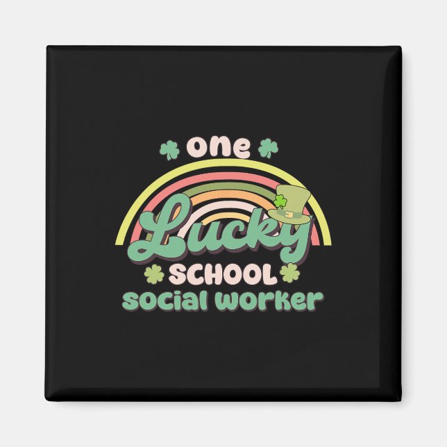 Ein glücklicher Schulsozialarbeiter St. Patricks D Magnet (Vorne)