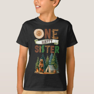 Ein glücklicher Schwester-Camper erster Geburtstag T-Shirt